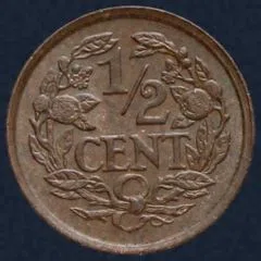 Halve Cent 1938 Wilhelmina