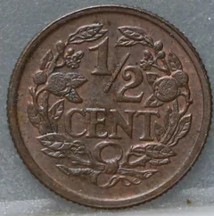 Halve Cent 1940 achterzijde, 1/2 cent
