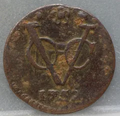 Halve Duit 1752 Holland VOC — Koper voorzijde