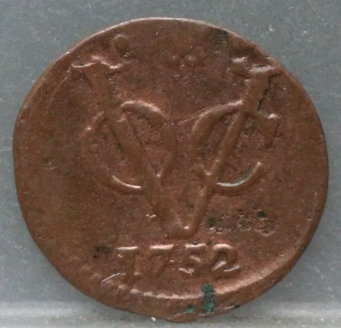 Halve Duit 1752 Holland VOC — Koper