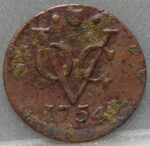 Halve Duit 1754 Utrecht — Koper VOC