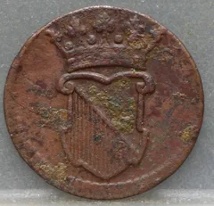 Halve Duit 1754 Utrecht — Koper VOC achterzijde