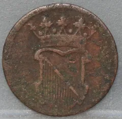 Halve Duit 1754 Utrecht — Koper VOC achterzijde