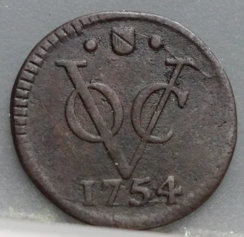 Halve Duit 1754 Utrecht VOC — Koper