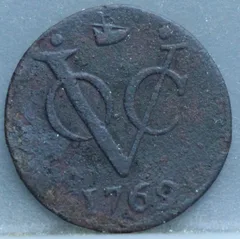 Halve Duit 1769 West-Friesland VOC voorzijde