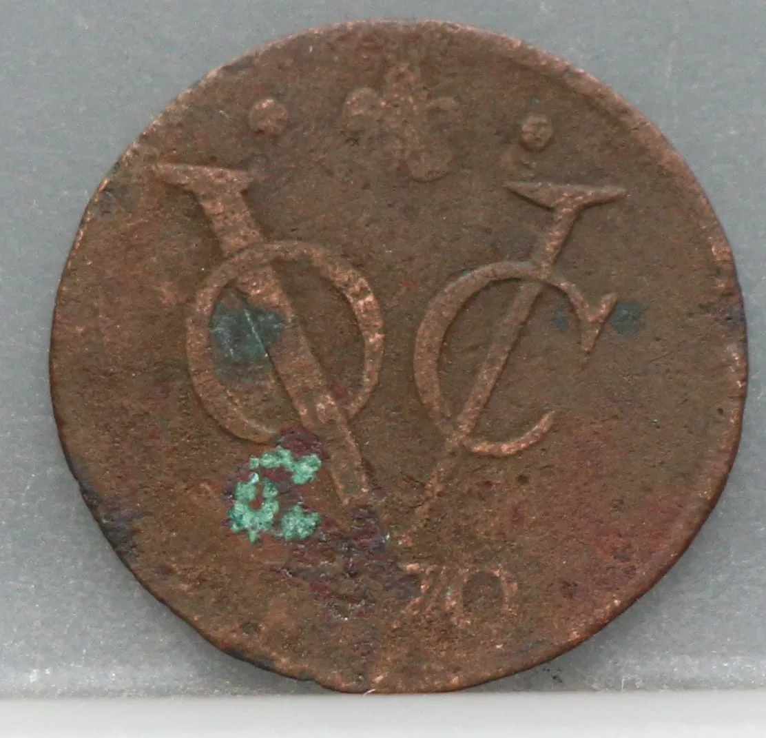 Halve Duit 1770 Holland VOC — Koper voorzijde