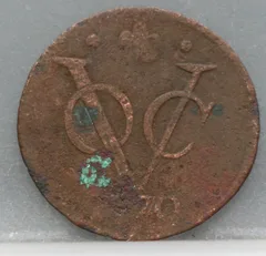 Halve Duit 1770 Holland VOC — Koper voorzijde