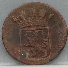 Halve Duit 1770 Holland VOC — Koper achterzijde