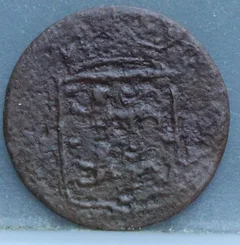 Halve Duit 1770 West Friesland VOC achterzijde