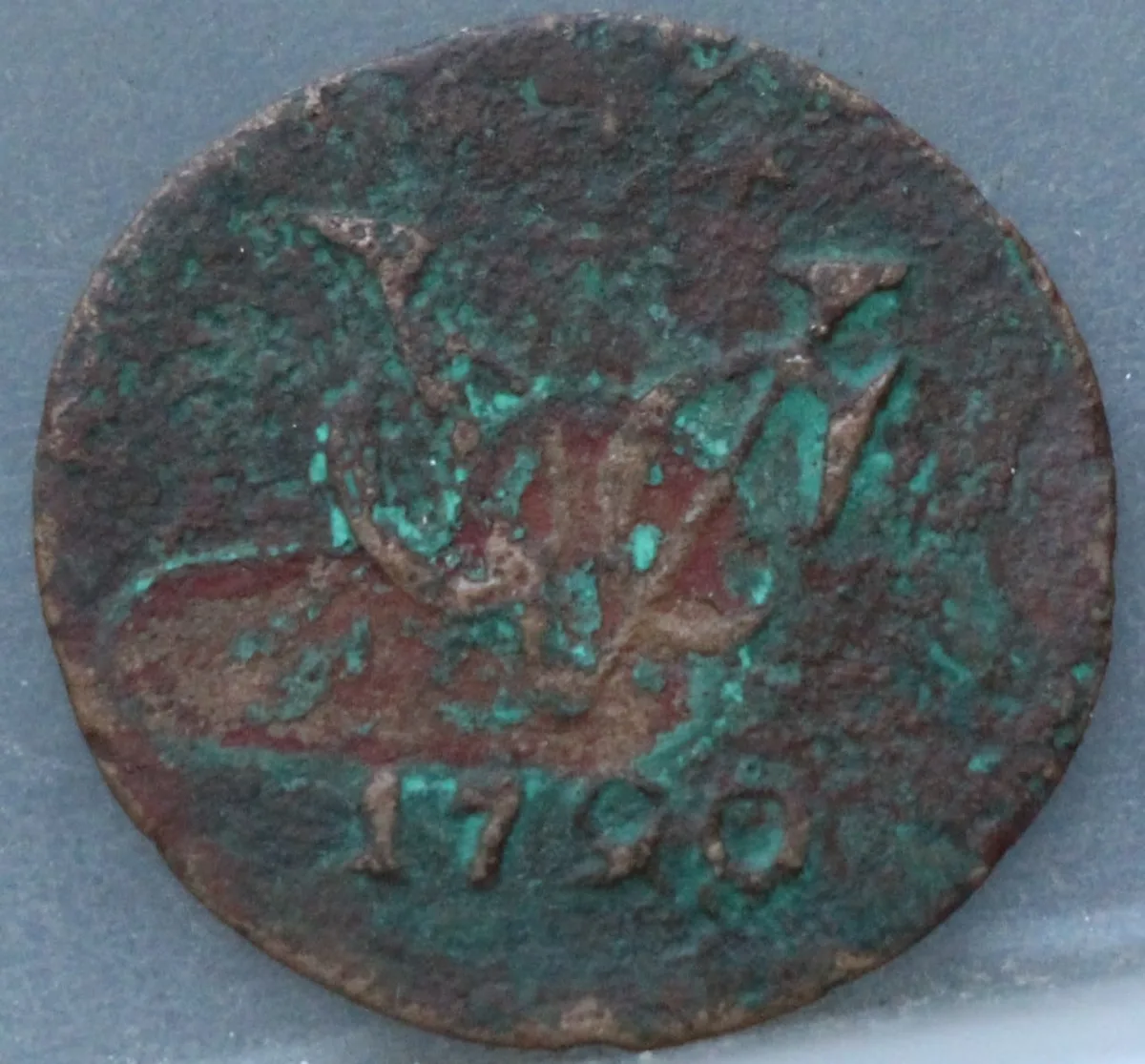 Halve Duit 1790 Gelderland — Koper VOC voorzijde