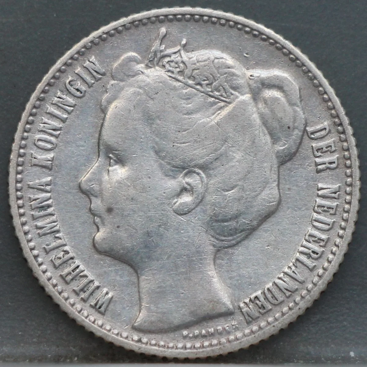Halve gulden 1908 - 1/2 gulden 1908 Wilhelmina voorzijde