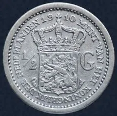 Halve gulden 1910 Wilhelmina