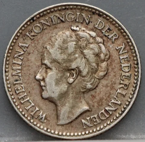Halve Gulden 1929 — Wilhelmina Zilver