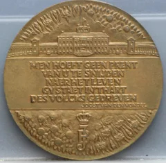 Huwelijkspenning Juliana en Bernhard 1937-1987 Gouden Bruiloft achterzijde