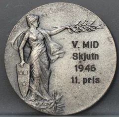Medaille 1946 Zweden — Militaire Sportvereniging Middenschot 11e Prijs voorzijde