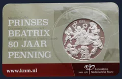 Nederland 2018 Prinses Beatrix 80 Jaar Penning BU Coincard