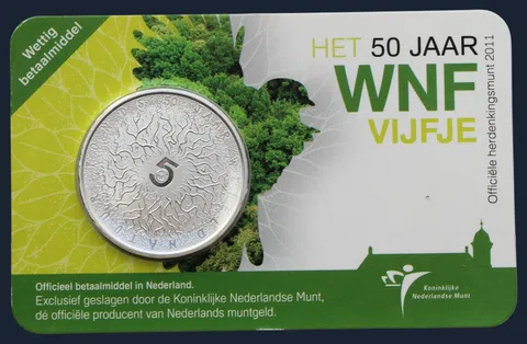 Nederland 5 euro 2011 coincard 50 jaar Wereld Natuur Fonds