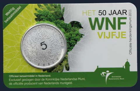 Nederland 5 euro 2011 coincard 50 jaar Wereld Natuur Fonds