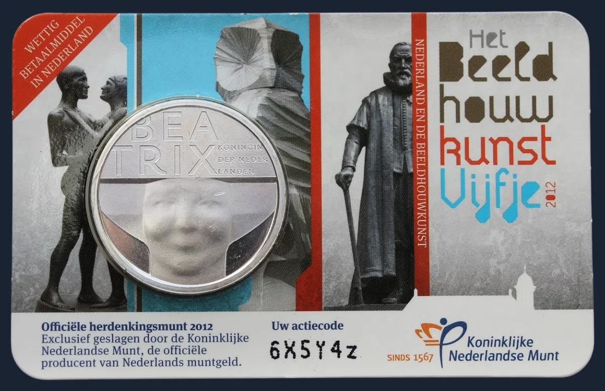Nederland 5 euro 2012 Beeldhouwkunst coincard