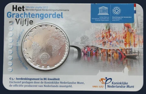 Nederland 5 euro 2012 coincard BU Grachtengordel Amsterdam