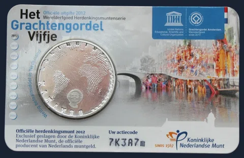 Nederland 5 euro 2012 coincard UNC Grachtengordel Amsterdam