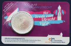 Nederland 5 euro 2013 Vrede van Utrecht coincard