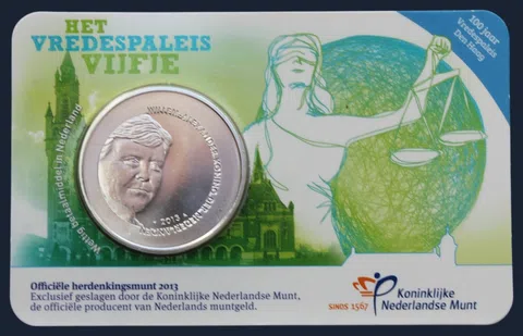 Nederland 5 euro 2013 Vredespaleis coincard