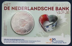 Nederland 5 euro 2014 coincard UNC 200 jaar Nederlandse Centrale Bank