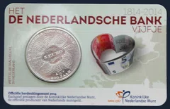 Nederland 5 euro 2014 coincard UNC 200 jaar Nederlandse Centrale Bank