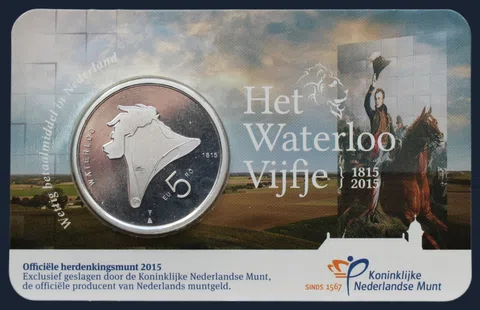 Nederland 5 euro 2015 coincard UNC Slag bij Waterloo