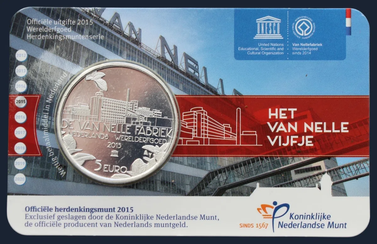 Nederland 5 euro 2015 Van Nellefabriek UNC coincard