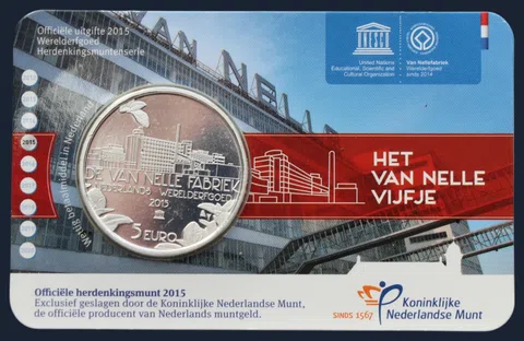 Nederland 5 euro 2015 Van Nellefabriek UNC coincard