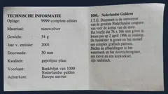 Penning 1000 gulden 2001 Afscheid van een munteenheid