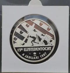 Penning 15e Elfstedentocht 4 januari 1997 — Zilver achterzijde, Zilver .925