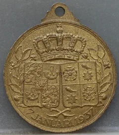 Penning 1938 — Huwelijk Prinses Juliana en Prins Bernhard achterzijde, brons