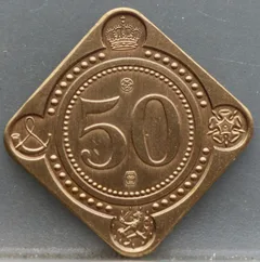 Penning 50-jarig huwelijk Juliana en Bernhard 1987 achterzijde, Nederland