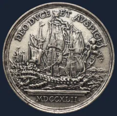 Penning  Herbouw VOC-schip 'De Amsterdam', 1987 - Zilver