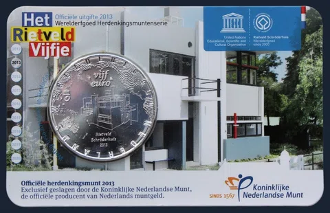 Nederland 5 euro 2013 Rietveld Schröderhuis coincard UNC