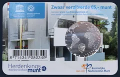 5 euro 2013 Nederland Rietveld Schröderhuis coincard UNC