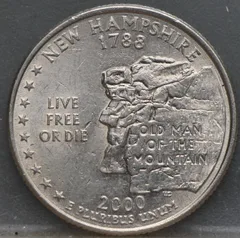 Quarter Dollar 2000 New Hampshire — USA achterzijde, Cupro-nikkel