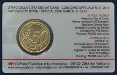 Vaticaan 50 Cent 2014 BU Coincard