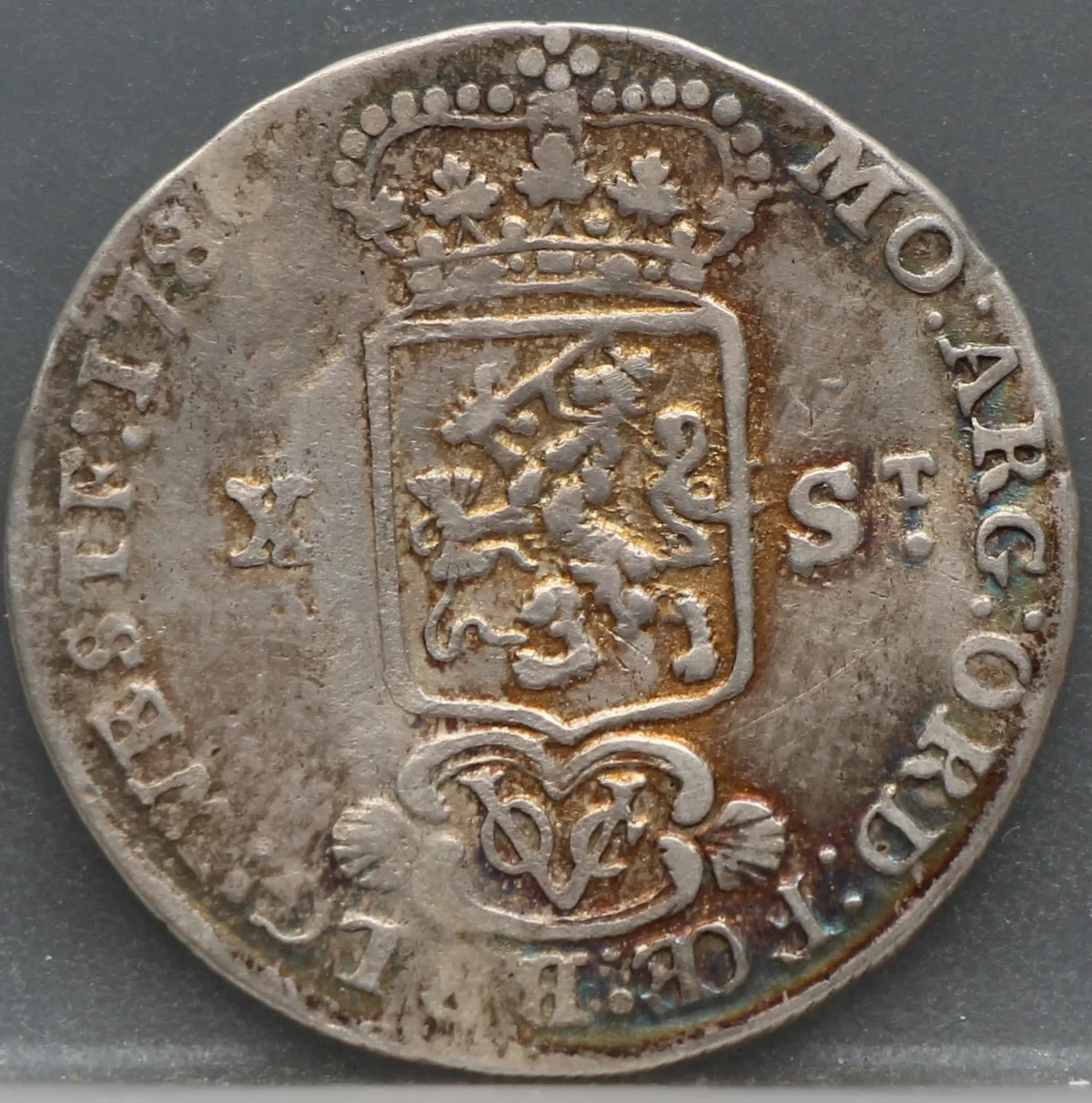 X Stuiver 1786 West-Friesland VOC — Zilver voorzijde, X Stuiver (halve gulden)