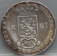 X Stuiver 1786 West-Friesland VOC — Zilver voorzijde, X Stuiver (halve gulden)