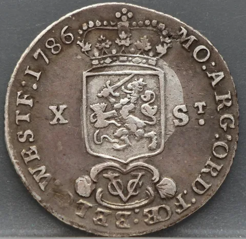 X Stuiver 1786 West-Friesland VOC — Zilver