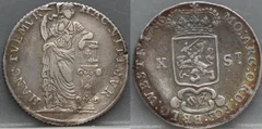 X Stuiver 1786 West-Friesland VOC — Zilver detail 2, X Stuiver (halve gulden)