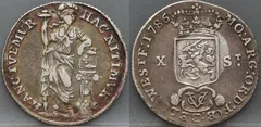 X Stuiver 1786 West-Friesland VOC — Zilver detail 2, X Stuiver (halve gulden)
