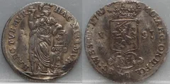 X Stuiver 1787 West-Friesland VOC — Zilver detail 2, X Stuiver (halve gulden)
