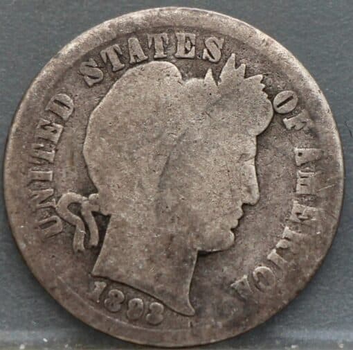 One dime 1893 – Barber