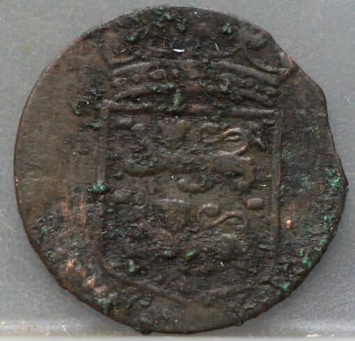 Duit West Friesland VOC 1748 - Afbeelding 2