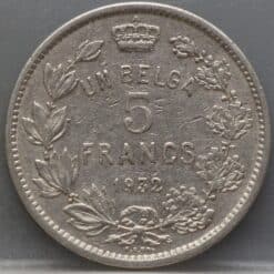 Alternative view of 5 Francs 1932 Belgie (FRA)